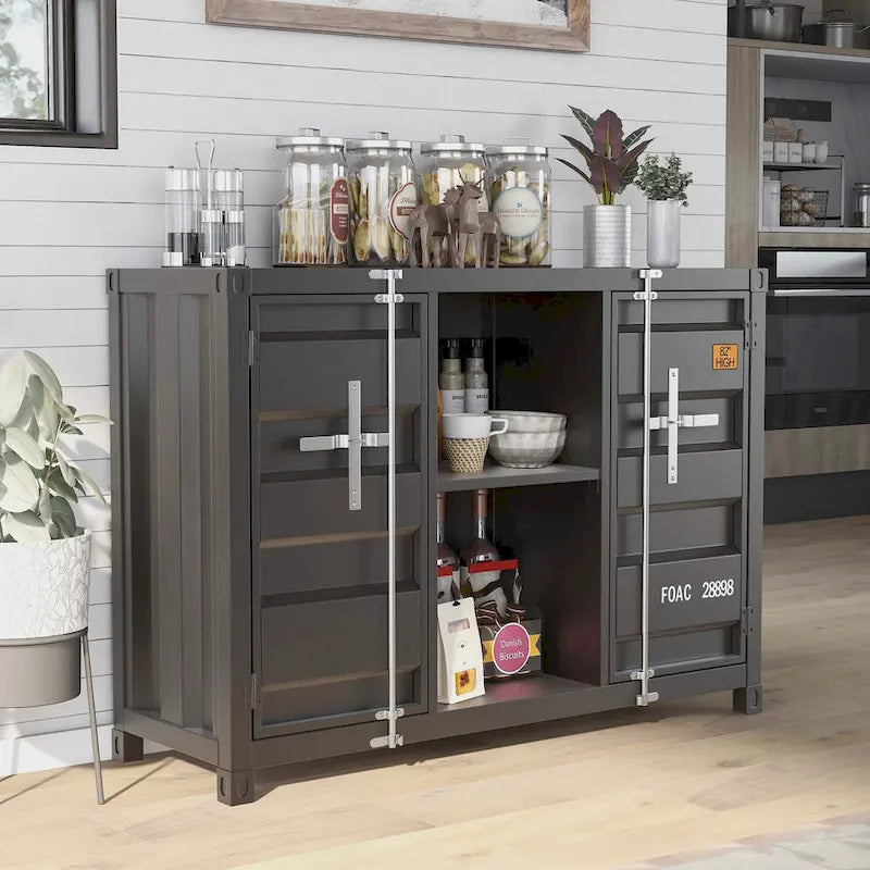 Console industrielle en acier de 46 pouces avec 6 étagères