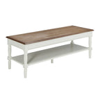 Table basse de campagne française avec étagère