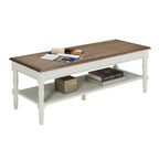 Table basse de campagne française avec étagère
