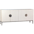 Bahut 4 portes 79 po en pin recyclé blanc et fer