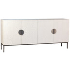 Bahut 4 portes 79 po en pin recyclé blanc et fer