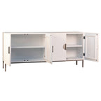 Bahut 4 portes 79 po en pin recyclé blanc et fer
