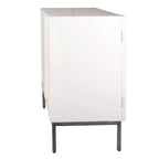 Bahut 4 portes 79 po en pin recyclé blanc et fer