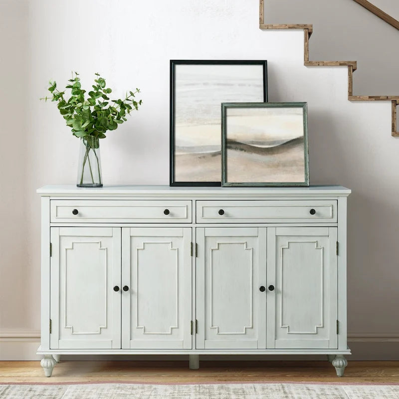 Buffet de 147 cm de large à 2 tiroirs avec étagères réglables