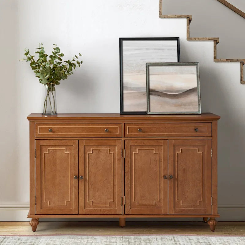 Buffet de 147 cm de large à 2 tiroirs avec étagères réglables