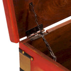Boîte de rangement en bois d'acacia massif avec couvercle – Rouge, 110 x 40 x 40 cm