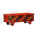Boîte de rangement en bois d'acacia massif avec couvercle – Rouge, 110 x 40 x 40 cm