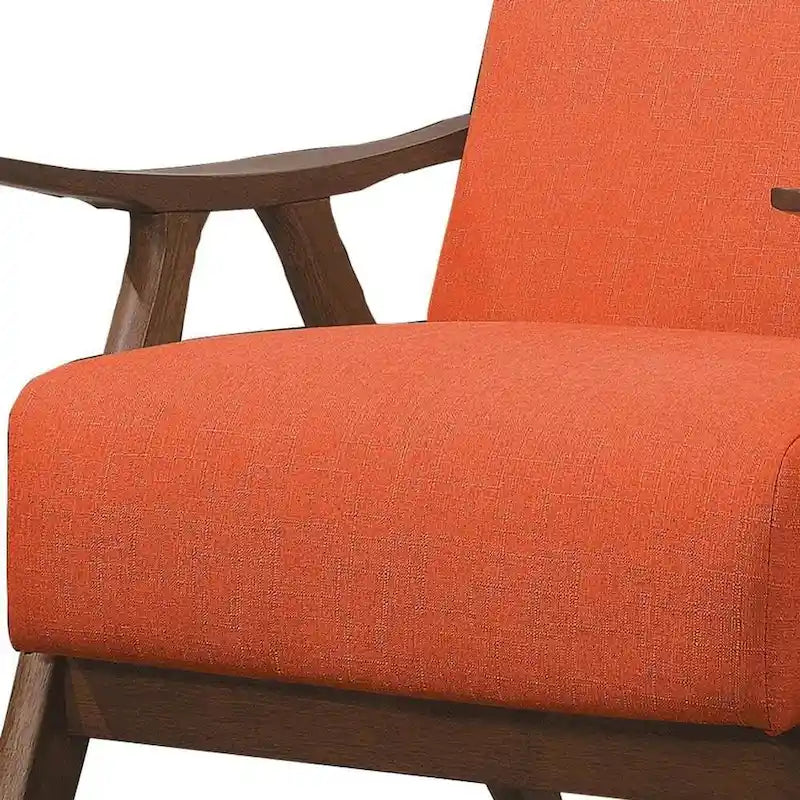 Fauteuil d'appoint avec accoudoirs incurvés et assise rembourrée – Orange