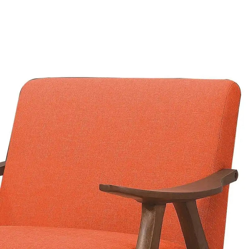 Fauteuil d'appoint avec accoudoirs incurvés et assise rembourrée – Orange