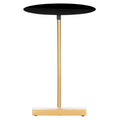 Table d'appoint ronde en forme de C avec cadre en métal doré