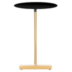 Table d'appoint ronde en forme de C avec cadre en métal doré