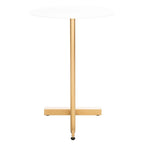 Table d'appoint ronde en forme de C avec cadre en métal doré