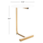 Table d'appoint ronde en forme de C avec cadre en métal doré