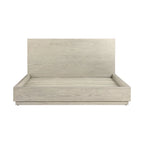 Cadre de lit plateforme King Size avec tête de lit haute, profil bas, gris