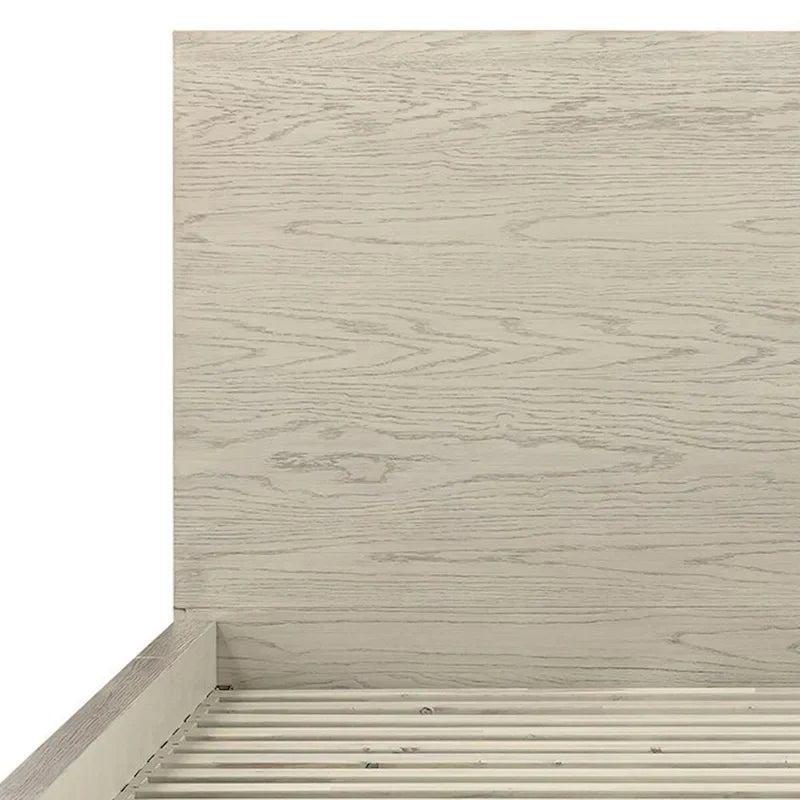 Cadre de lit plateforme King Size avec tête de lit haute, profil bas, gris