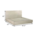 Cadre de lit plateforme King Size avec tête de lit haute, profil bas, gris