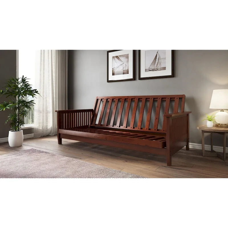 Cadre de futon pleine grandeur avec mécanisme de pliage compact
