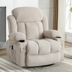 Fauteuil inclinable manuel avec massage, chaleur et pivotement à 360°
