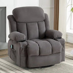 Fauteuil inclinable manuel avec massage, chaleur et pivotement à 360°
