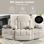 Fauteuil inclinable manuel avec massage, chaleur et pivotement à 360°