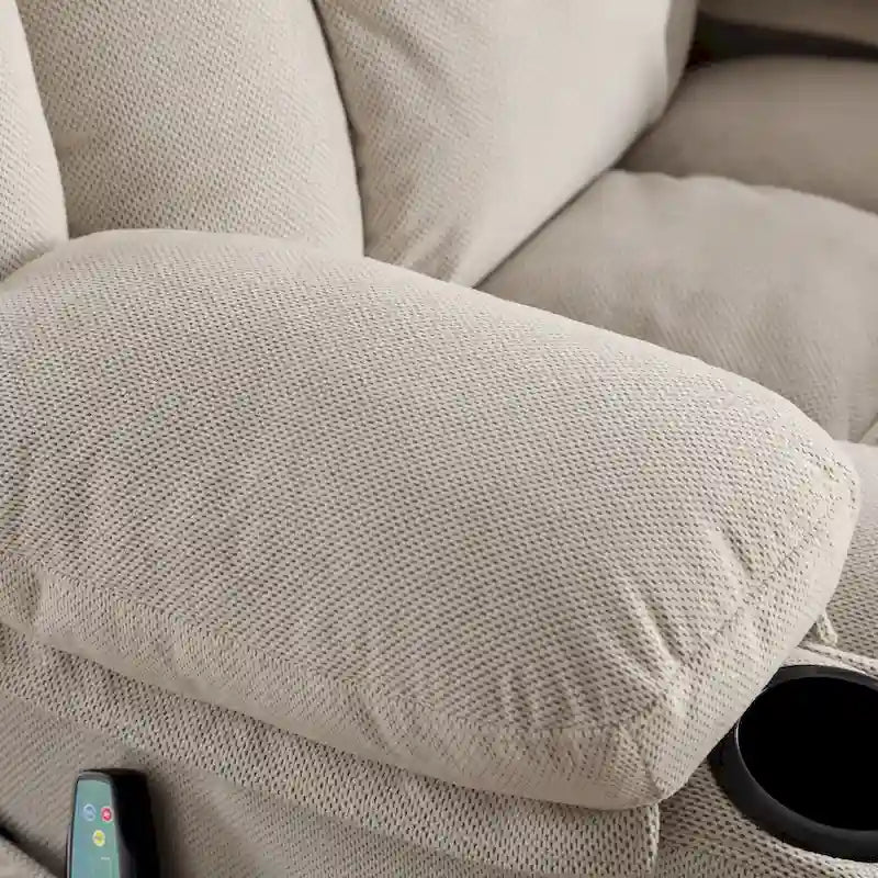 Fauteuil inclinable manuel avec massage, chaleur et pivotement à 360°