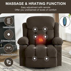 Fauteuil inclinable manuel avec massage, chaleur et pivotement à 360°