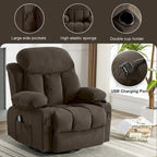 Fauteuil inclinable manuel avec massage, chaleur et pivotement à 360°