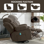 Fauteuil inclinable manuel avec massage, chaleur et pivotement à 360°