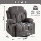 Fauteuil inclinable manuel avec massage, chaleur et pivotement à 360°