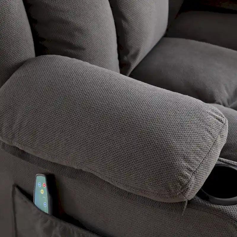 Fauteuil inclinable manuel avec massage, chaleur et pivotement à 360°