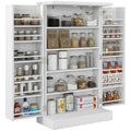 Armoire de rangement à 5 niveaux avec doubles portes et 12 étagères latérales