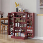 Armoire de rangement à 5 niveaux avec doubles portes et 12 étagères latérales