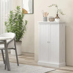Armoire de rangement à 5 niveaux avec doubles portes et 12 étagères latérales