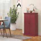 Armoire de rangement à 5 niveaux avec doubles portes et 12 étagères latérales