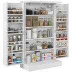 Armoire de rangement à 5 niveaux avec doubles portes et 12 étagères latérales