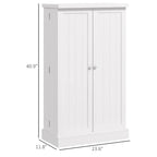Armoire de rangement à 5 niveaux avec doubles portes et 12 étagères latérales
