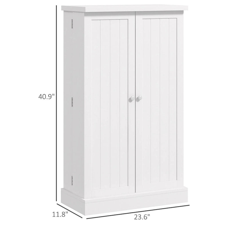 Armoire de rangement à 5 niveaux avec doubles portes et 12 étagères latérales