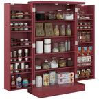 Armoire de rangement à 5 niveaux avec doubles portes et 12 étagères latérales