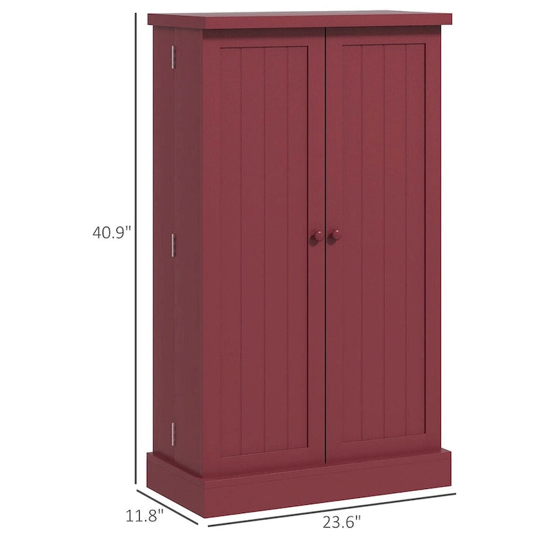 Armoire de rangement à 5 niveaux avec doubles portes et 12 étagères latérales
