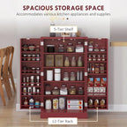 Armoire de rangement à 5 niveaux avec doubles portes et 12 étagères latérales