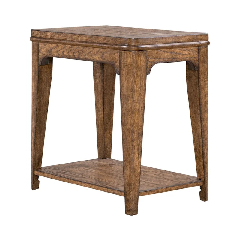 Table d'appoint avec plateau en bois et étagère inférieure
