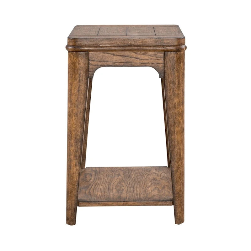 Table d'appoint avec plateau en bois et étagère inférieure