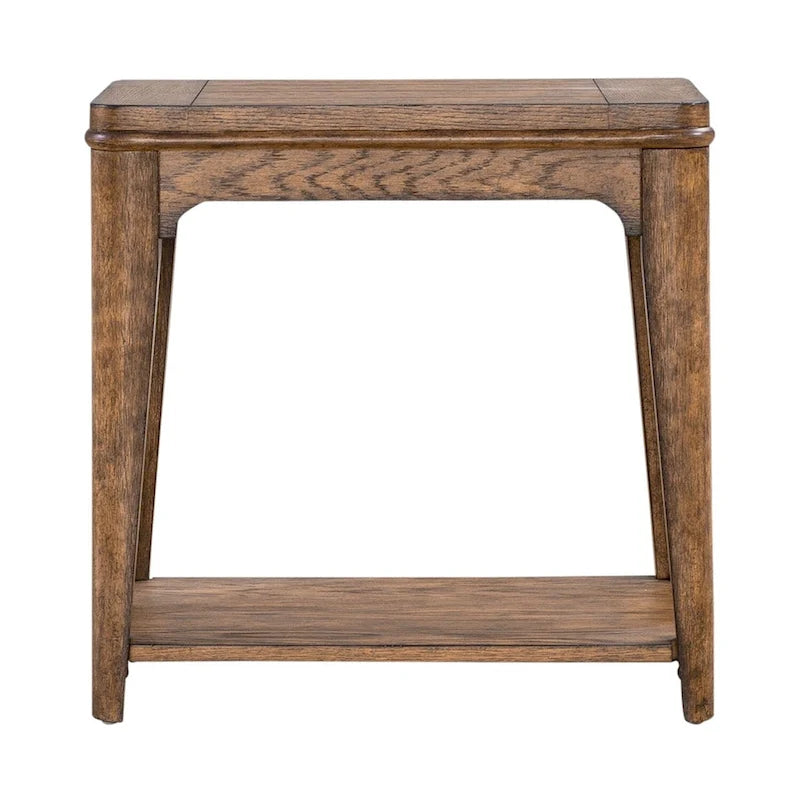 Table d'appoint avec plateau en bois et étagère inférieure
