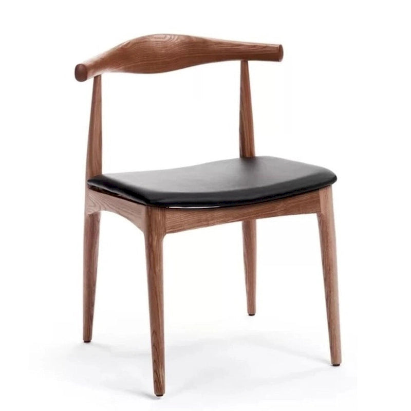 Chaise de salle à manger sans accoudoirs avec cadre en bois et assise rembourrée