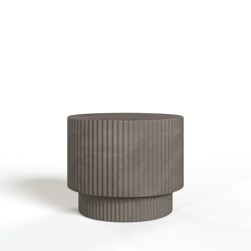 Table d'appoint ronde en béton gris