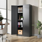 Armoire de rangement de garage en métal avec portes verrouillables et 3 étagères réglables