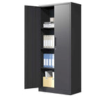 Armoire de rangement de garage en métal avec portes verrouillables et 3 étagères réglables
