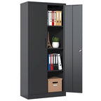 Armoire de rangement de garage en métal avec portes verrouillables et 3 étagères réglables