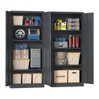 Armoire de rangement de garage en métal avec portes verrouillables et 3 étagères réglables