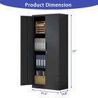 Armoire de rangement de garage en métal avec portes verrouillables et 3 étagères réglables
